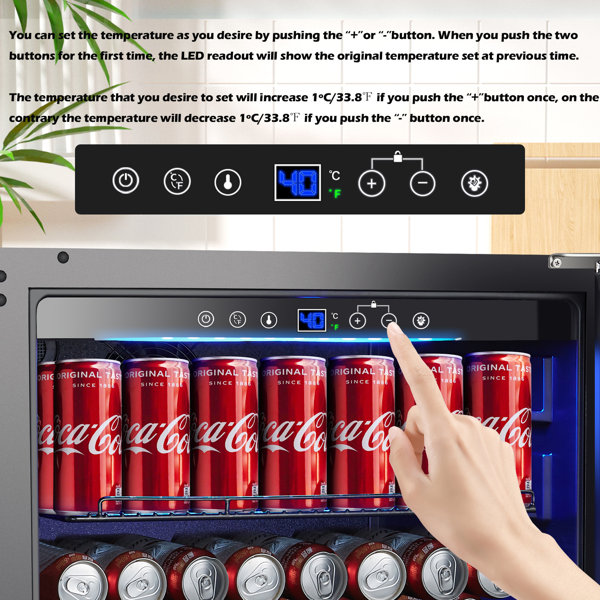 AOBOSI 164 Cans (12 oz.) 5.04 Cubic Feet Beverage Refrigerator with